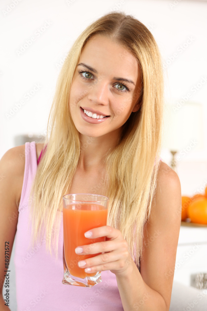 Young beautiful woman with fresh juice Young beautiful woman with fresh juice