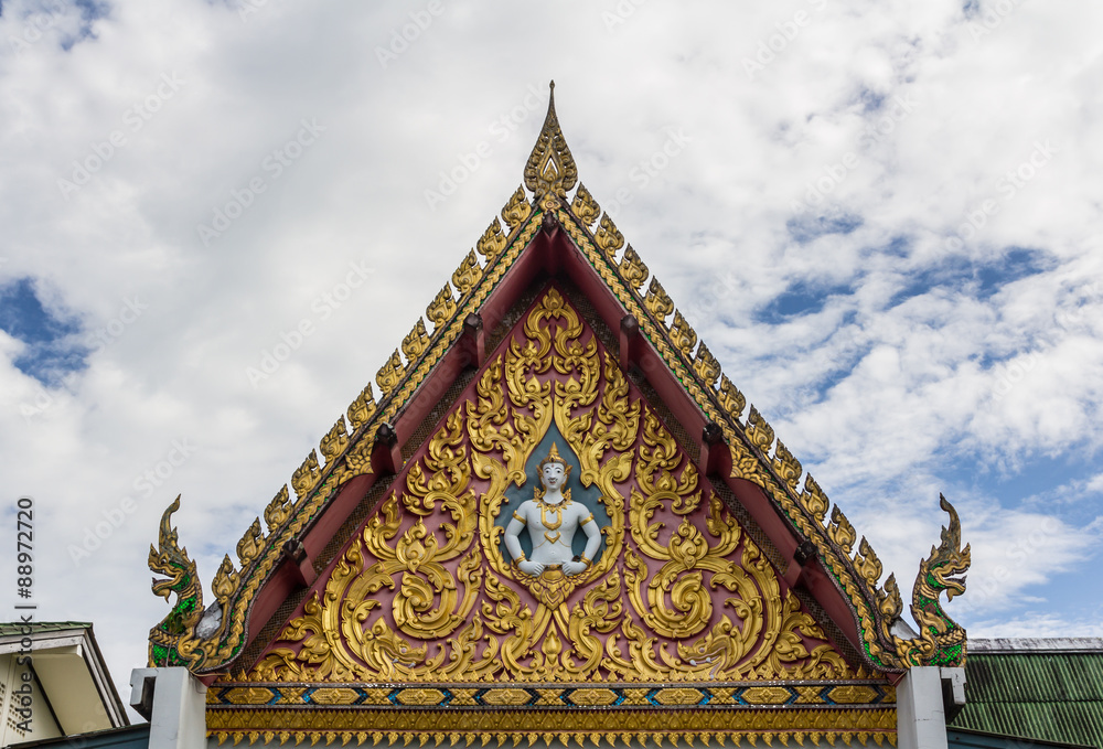Fototapeta premium Pattern the Church on the blue sky at Thailand 