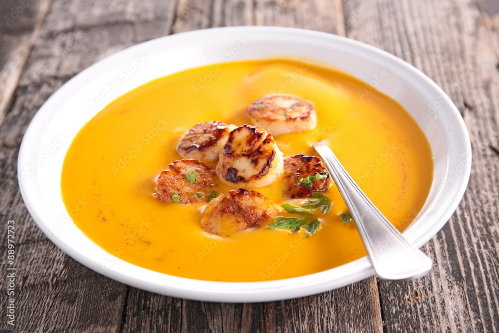 soup and scallop soup and scallop