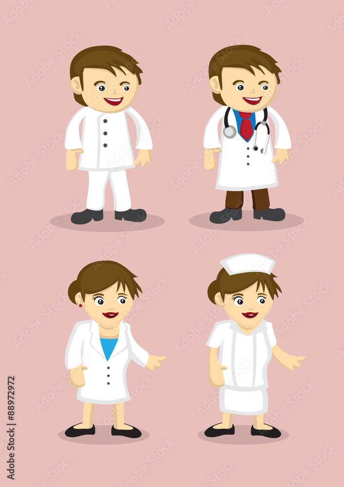 Medical and Healthcare Professionals Vector Icons Medical and Healthcare Professionals Vector Icons