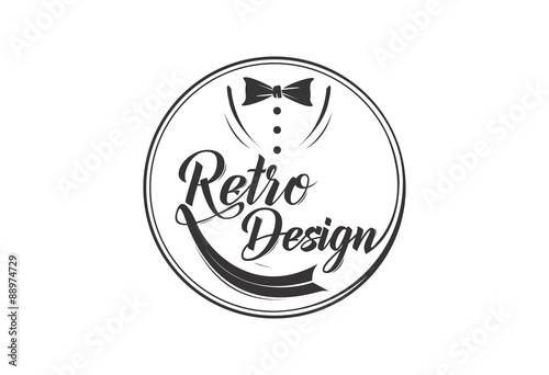 Retro design tuxedo vintage logo illustration
