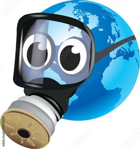 terra con maschera antigas fumetto