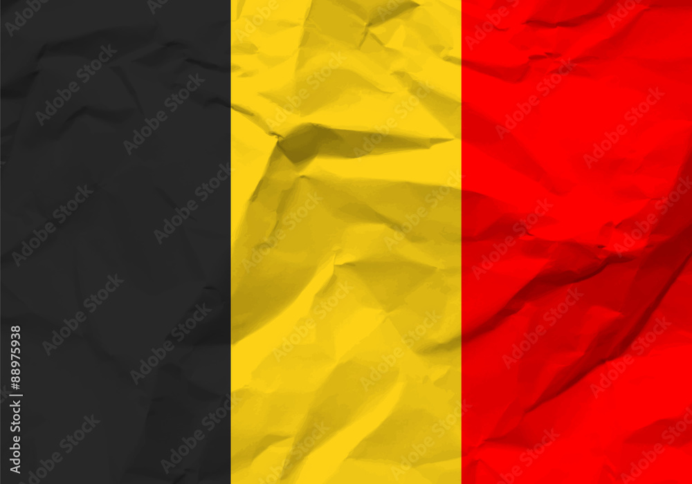 Fototapeta premium crumpled paper Belgium flag