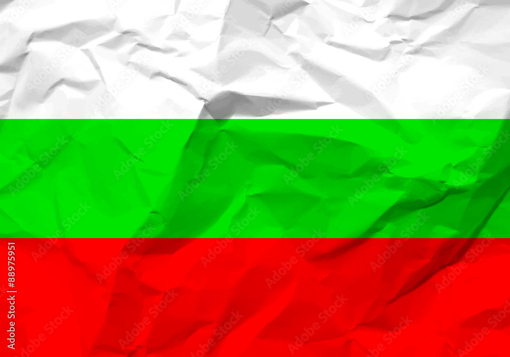 Fototapeta premium crumpled paper Bulgaria flag