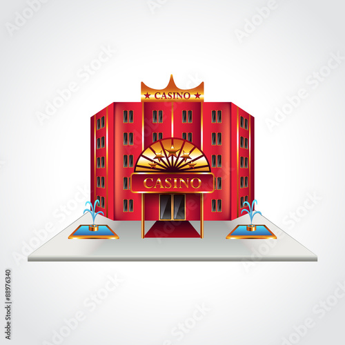 Casino building isolated vector illustration