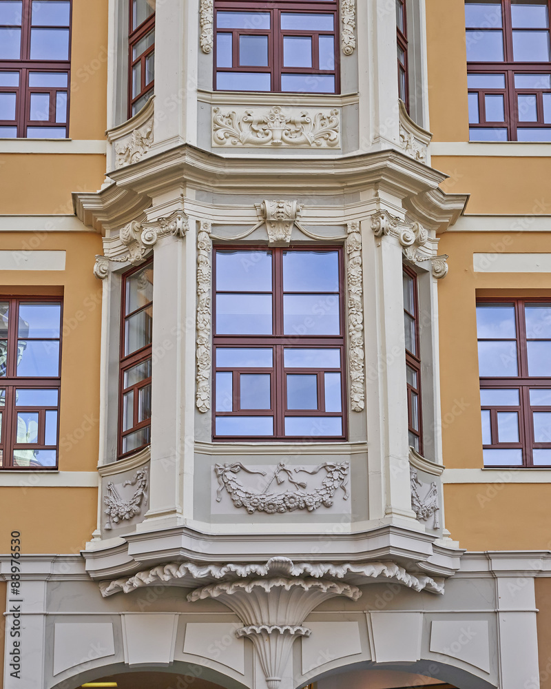 Fototapeta premium vintage building facade, Leipzig Germany