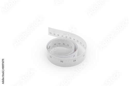 Tape Measure white paper isolated on white background