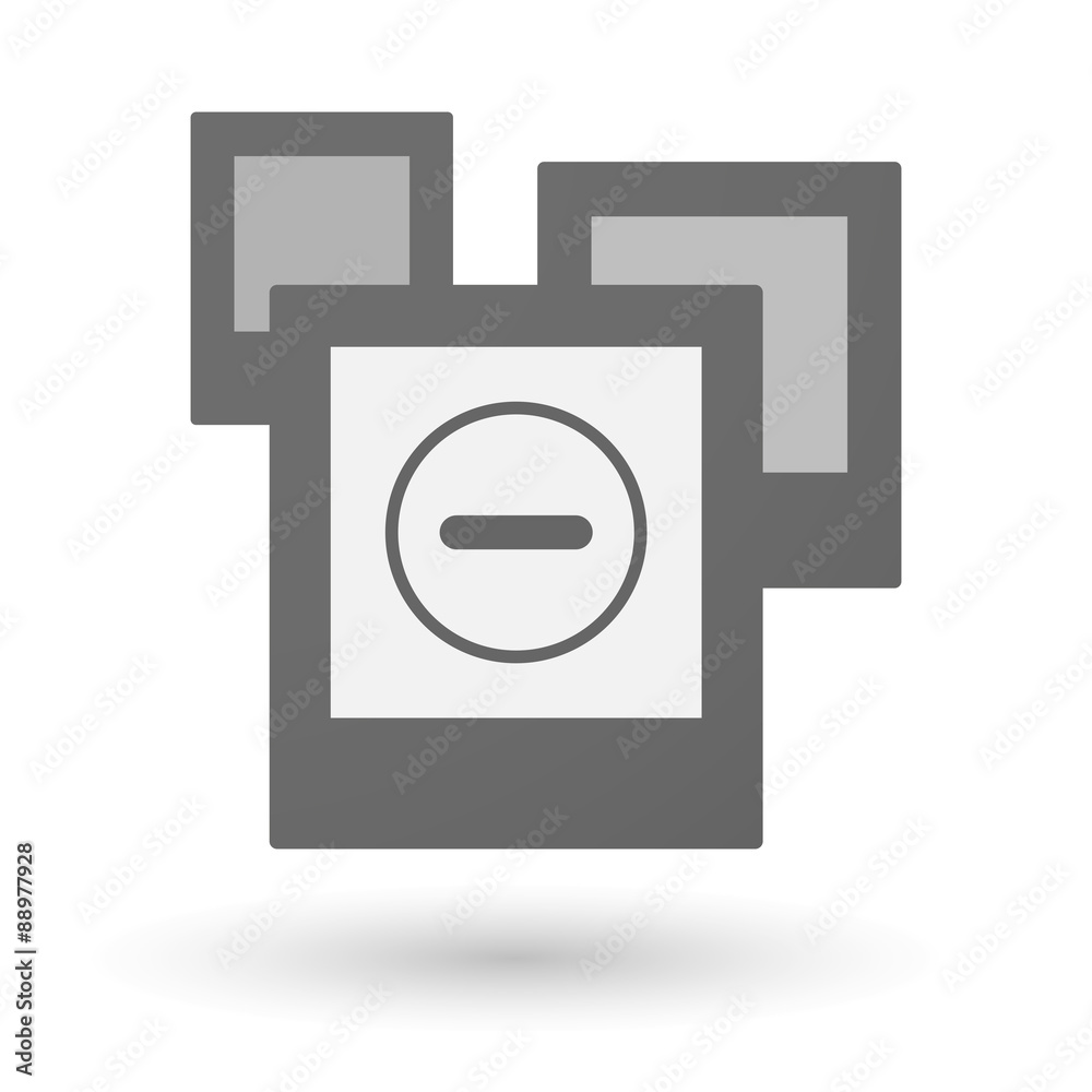 Isolated group of photos with a subtraction sign Isolated group of photos with a subtraction sign