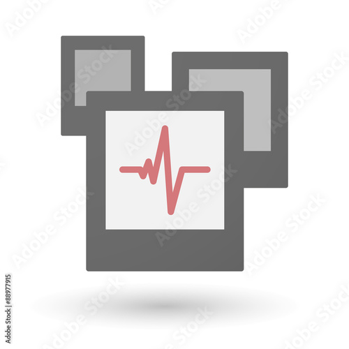 Isolated group of photos with a heart beat sign