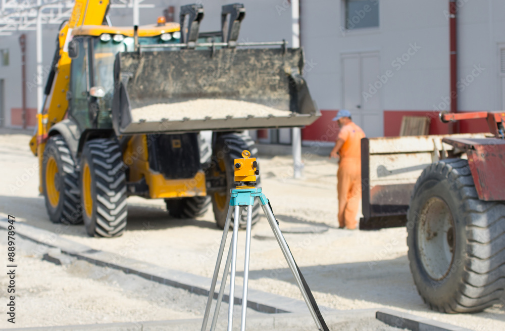 Theodolite at construction site