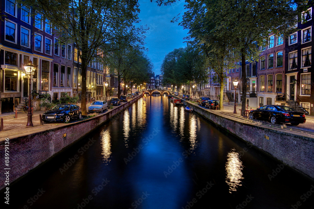 Amsterdam - Leidsegracht am Abend