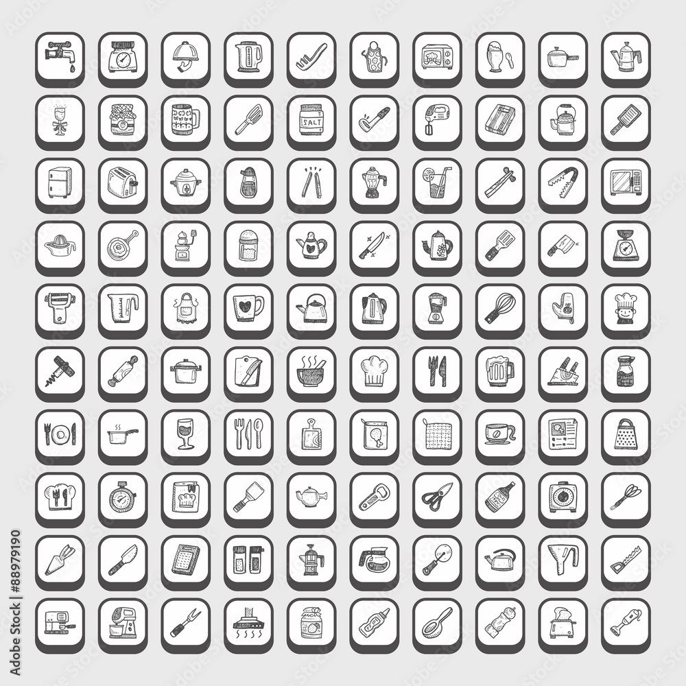doodle kitchen icons