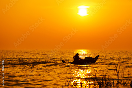 Sunset above the Tonle Sap Lake