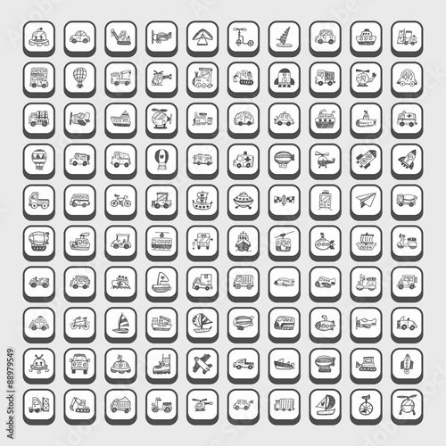 doodle transport icons