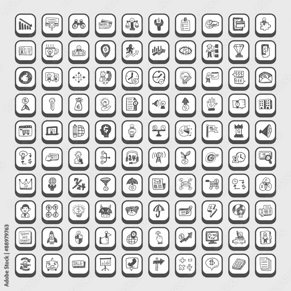 doodle financial icons doodle financial icons