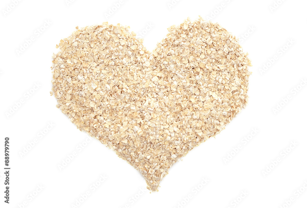 Porridge oats in a heart shape Porridge oats in a heart shape