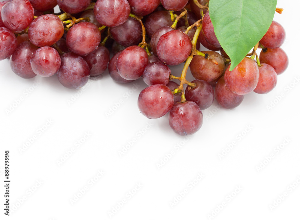 red grapes on a white background