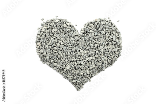 Cambrian green small stones in a heart shape