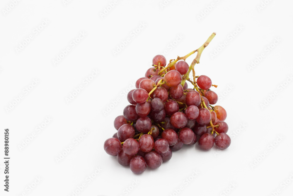 red grapes on a white background