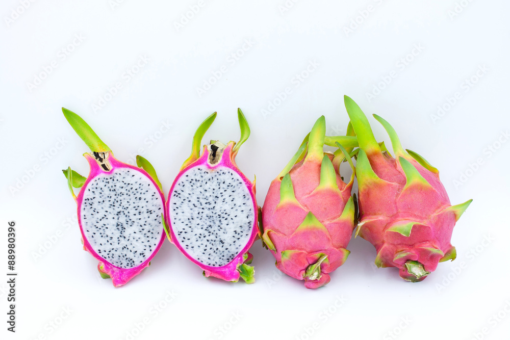 Dragon Fruit isolated against white background. Dragon Fruit isolated against white background.