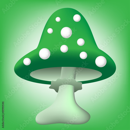 illustration of green cartoon toadstool