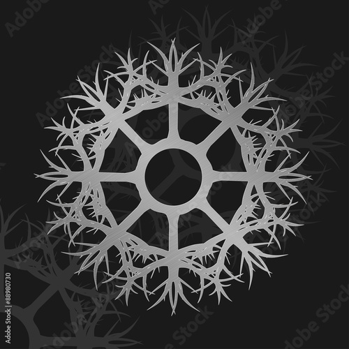 illustration of silver wheel metallic ornament