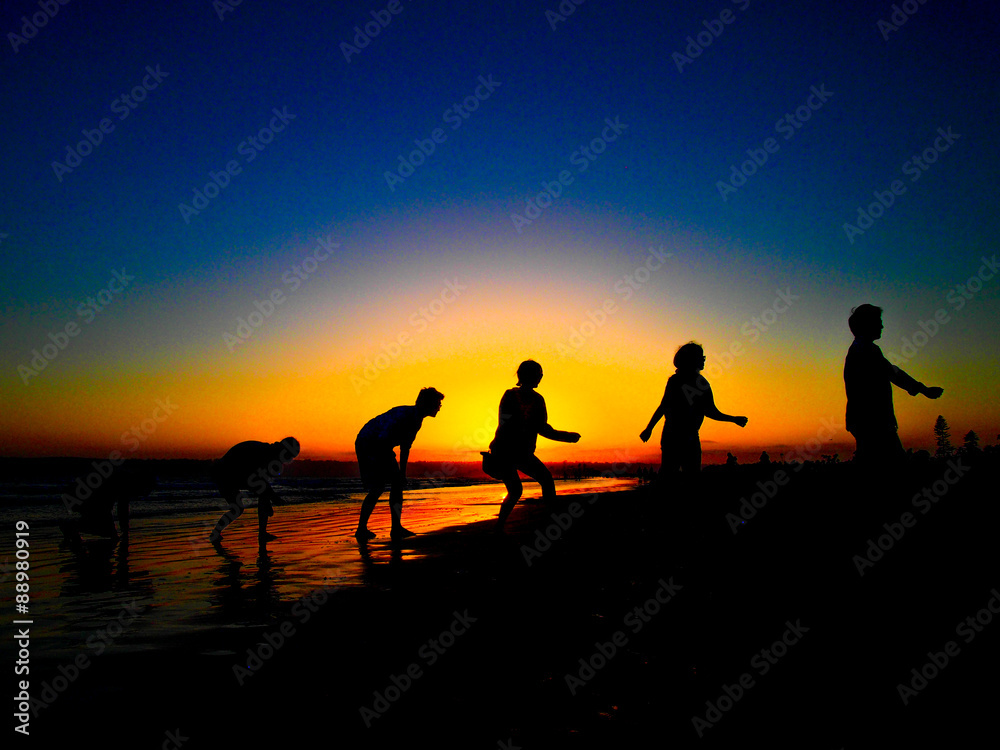 The Sun Set And Silhouette of Human Evolution at the Coronado Be