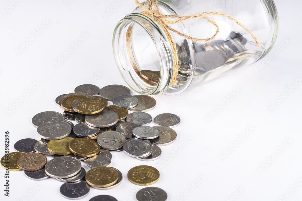 coins on the table. close-up coins on the table. close-up