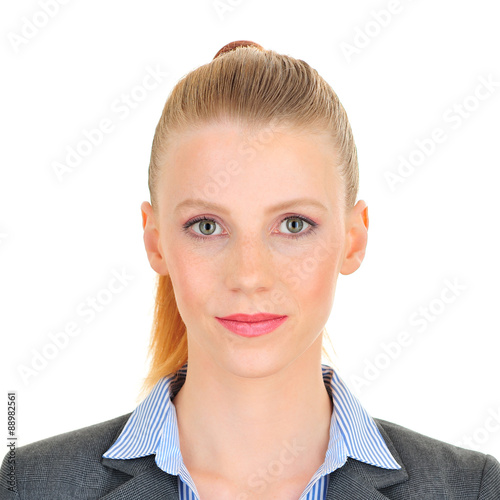 Official photobooth portrait of a woman