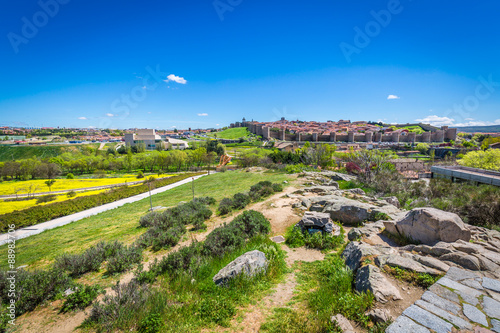 Panoramic view of the historic city of Avila, Castilla y Leon, S photo