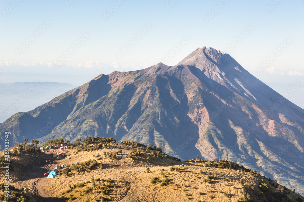 A view of Merapi volcano in Java in Indonesia