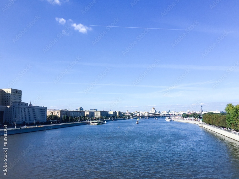 Embankment, Moscow, Russia.