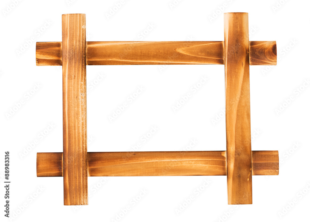 empty wooden photo frame isolated on white empty wooden photo frame isolated on white
