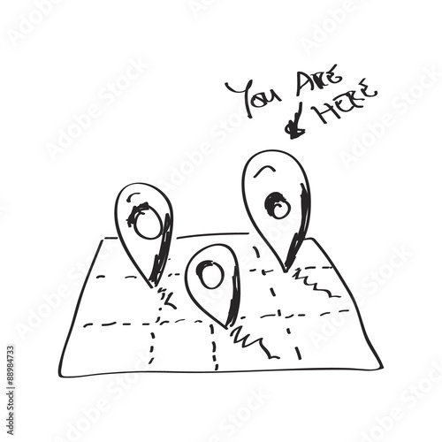 Simple doodle of a location map