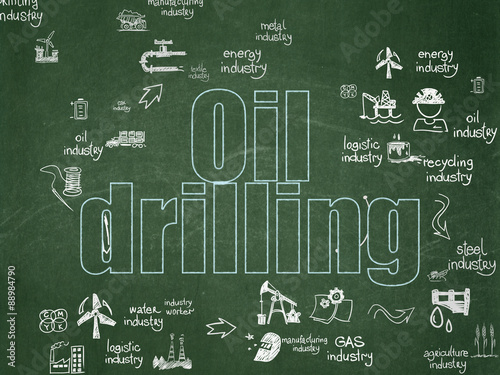 Industry concept: Oil Drilling on School Board background