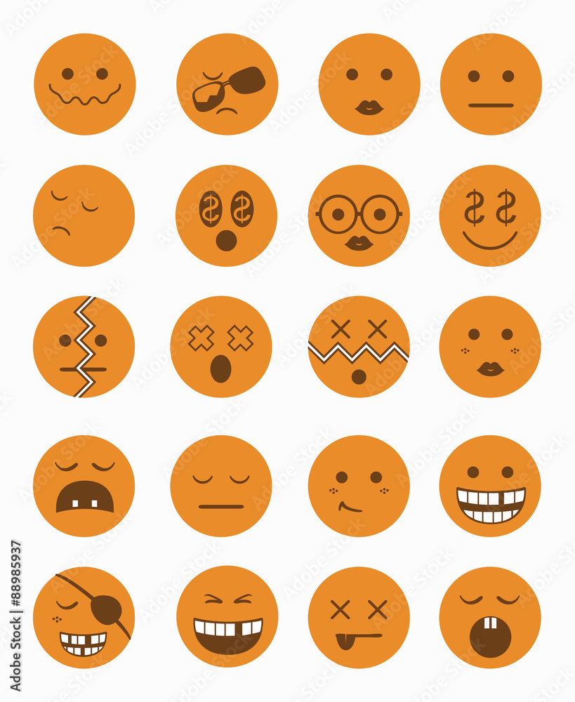 20 characters icons set 2 orange 20 characters icons set 2 orange