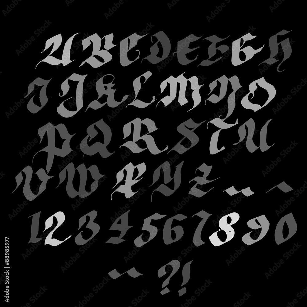 Hand drawn marker artistic font Hand drawn marker artistic font
