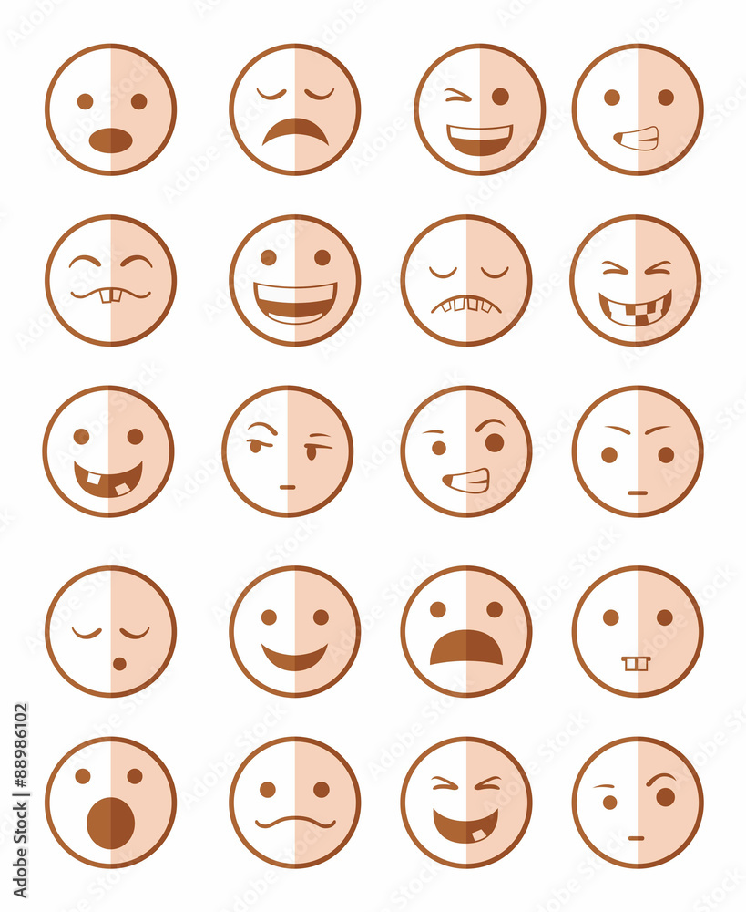 icons set 20 emotional smiles red icons set 20 emotional smiles red