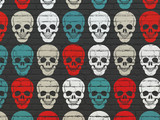 Healthcare concept: Scull icons on wall background