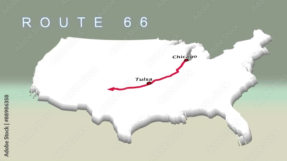 Ruta 66 color verde, route 66
