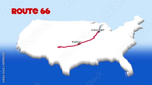 Ruta 66 color azul, route 66