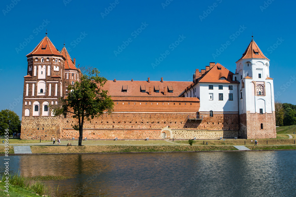 Medieval castle in Mir of Belarus