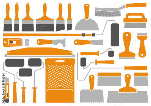 House painting tools and equipment.