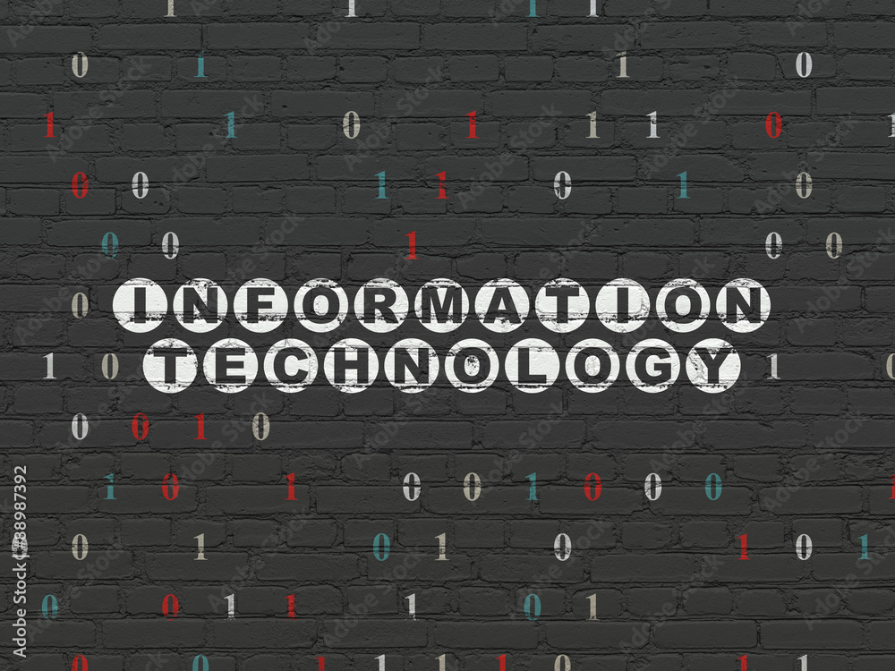 Data concept: Information Technology on wall background