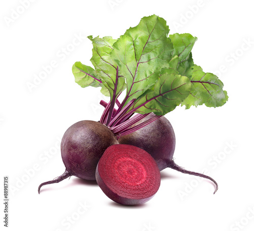 Beet root square isolated on white background