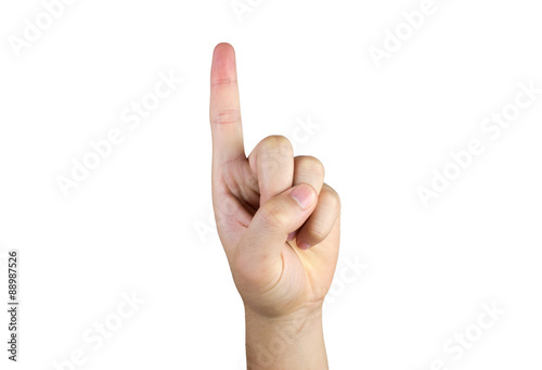 pointing finger isolated on white background