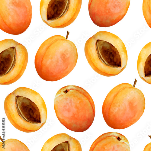 Apricots seamless pattern