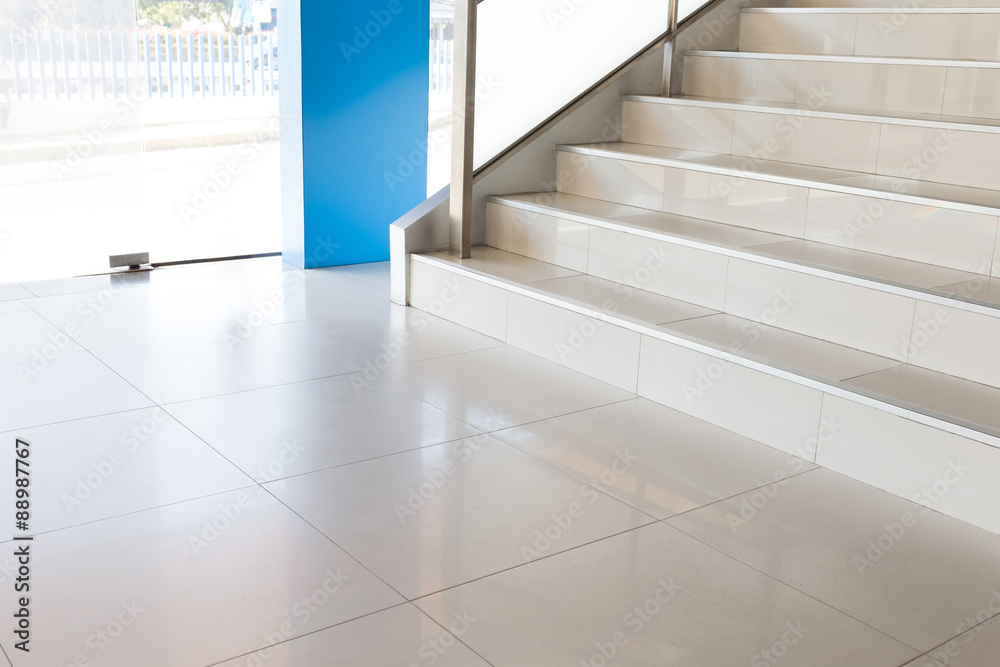 Obraz premium white stairs in modern office
