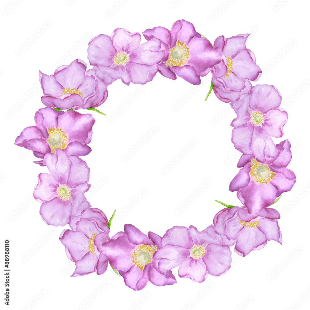 Flower watercolor wreath