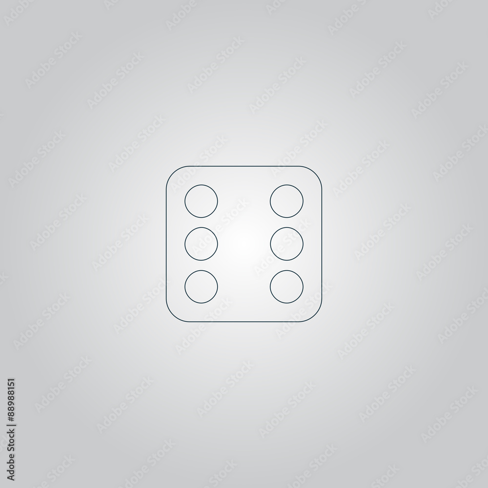 One dices - side with 6 One dices - side with 6